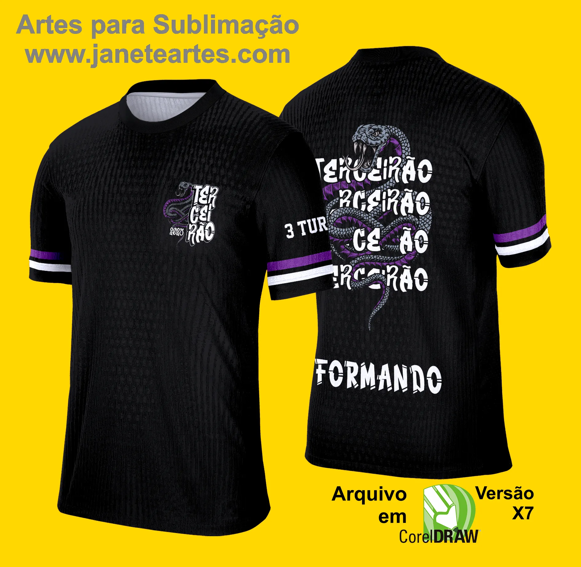 Arte Vetor Camisa de Terceirão 2025: Cobra