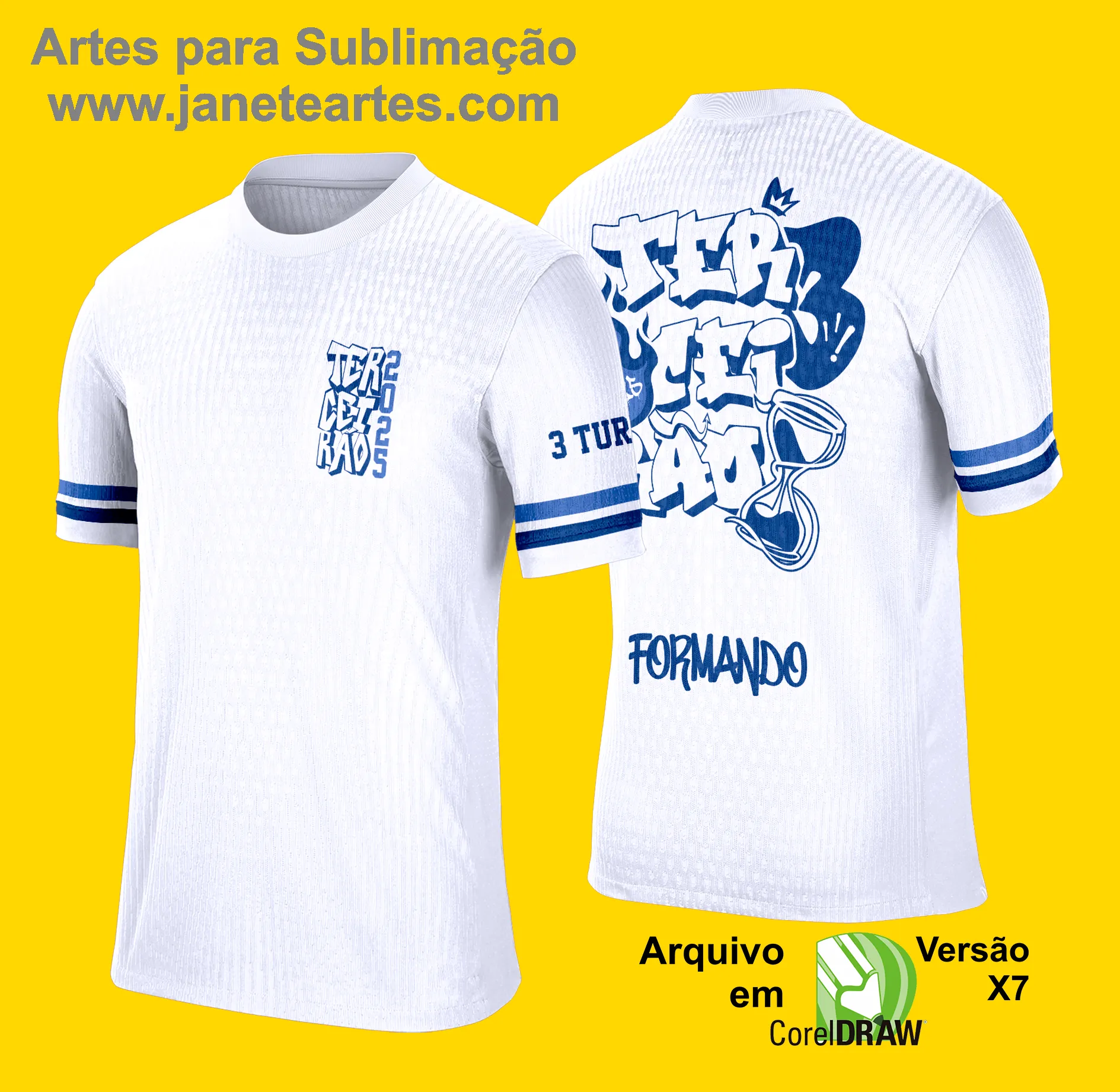 Arte Vetor Camisa de Terceirão 2025: Grafitte Ampulheta Azul