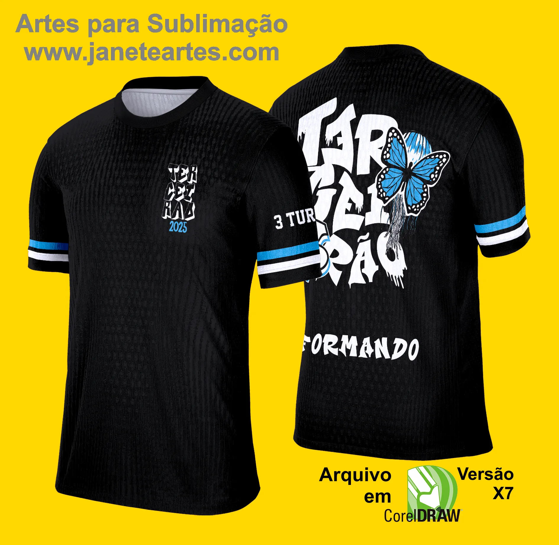 Arte Vetor Camisa de Terceirão 2025: Grafitte Borboleta