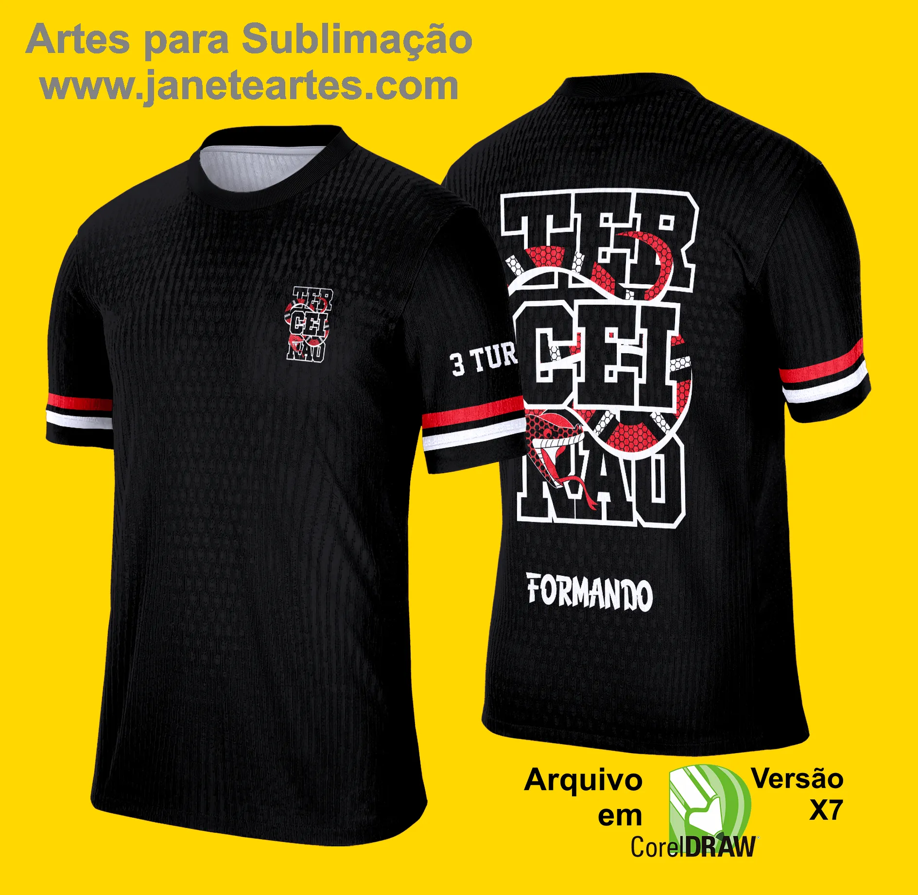 Arte Vetor Camisa de Terceirão 2025: Grafitte Cobra Vermelha