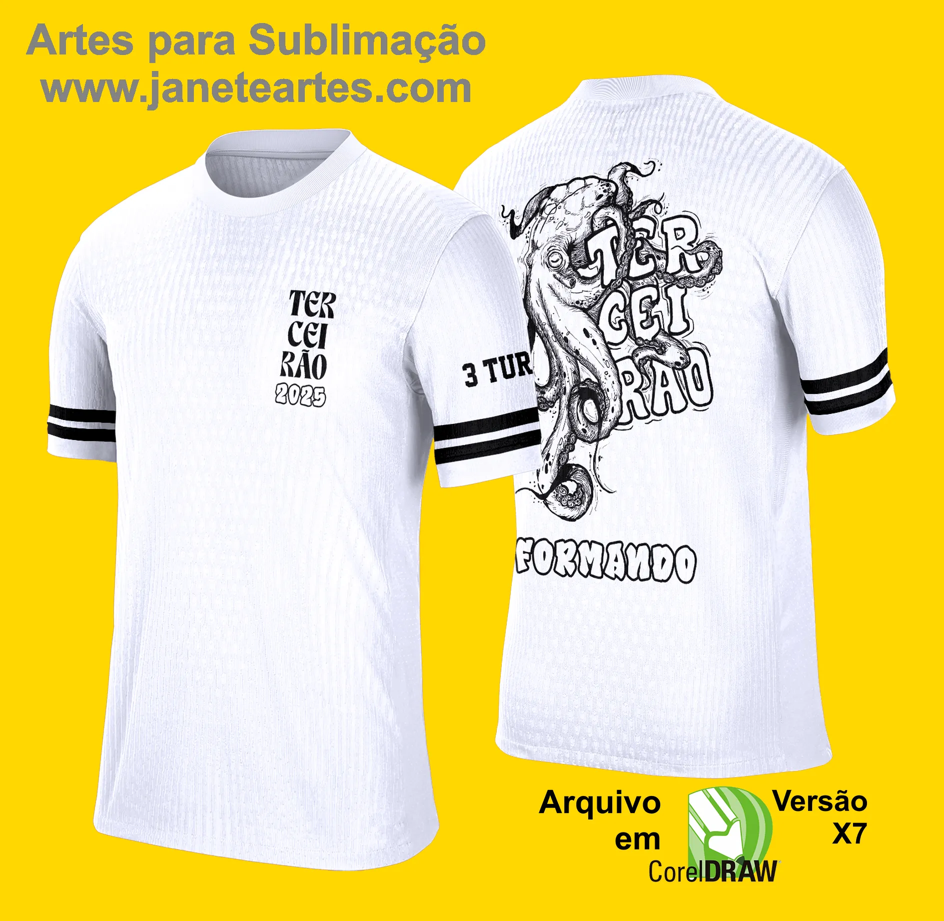 Arte Vetor Camisa de Terceirão 2025: Grafitte Polvo