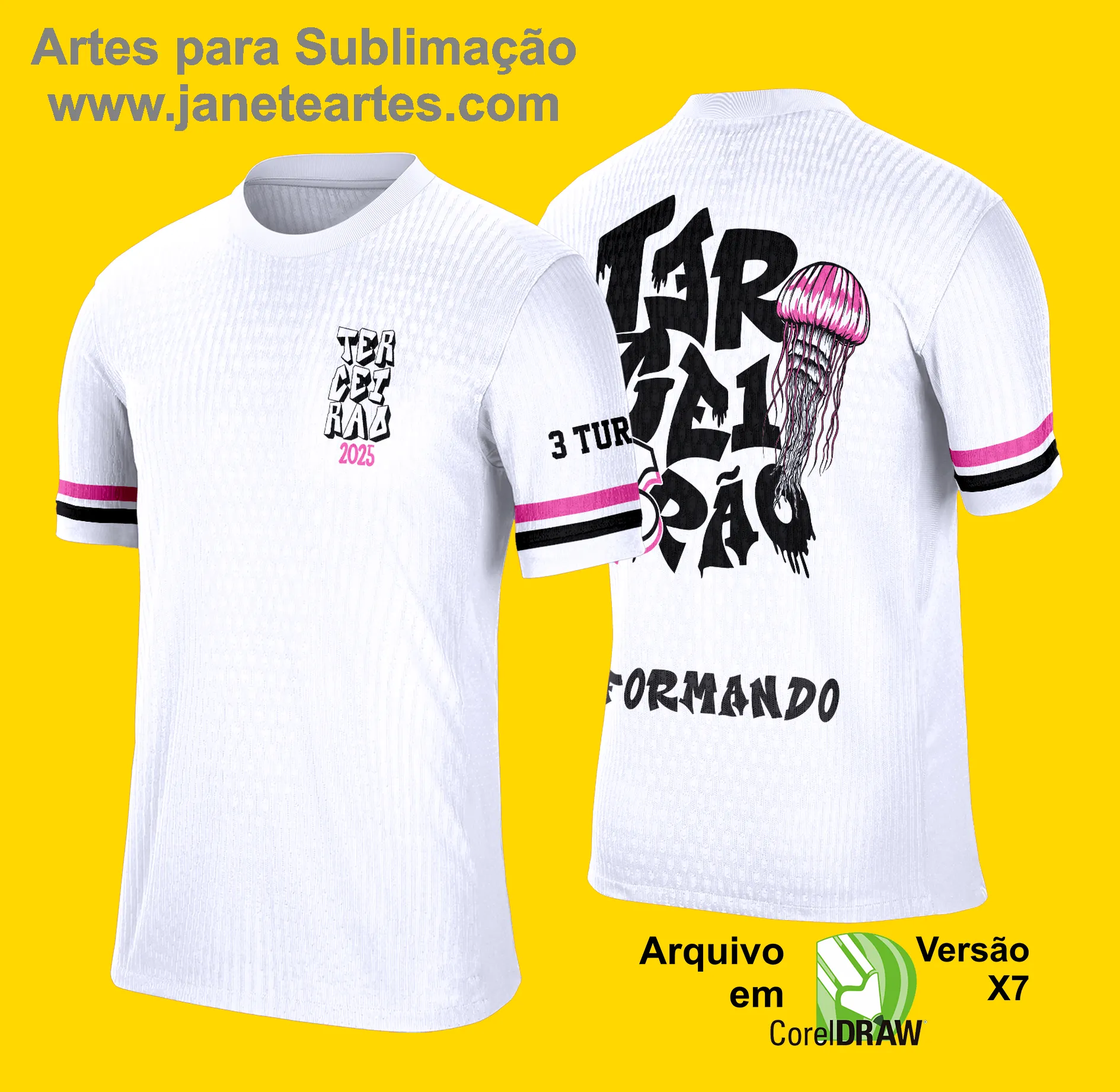 Arte Vetor Camisa de Terceirão 2025: Grafitte Água-Viva