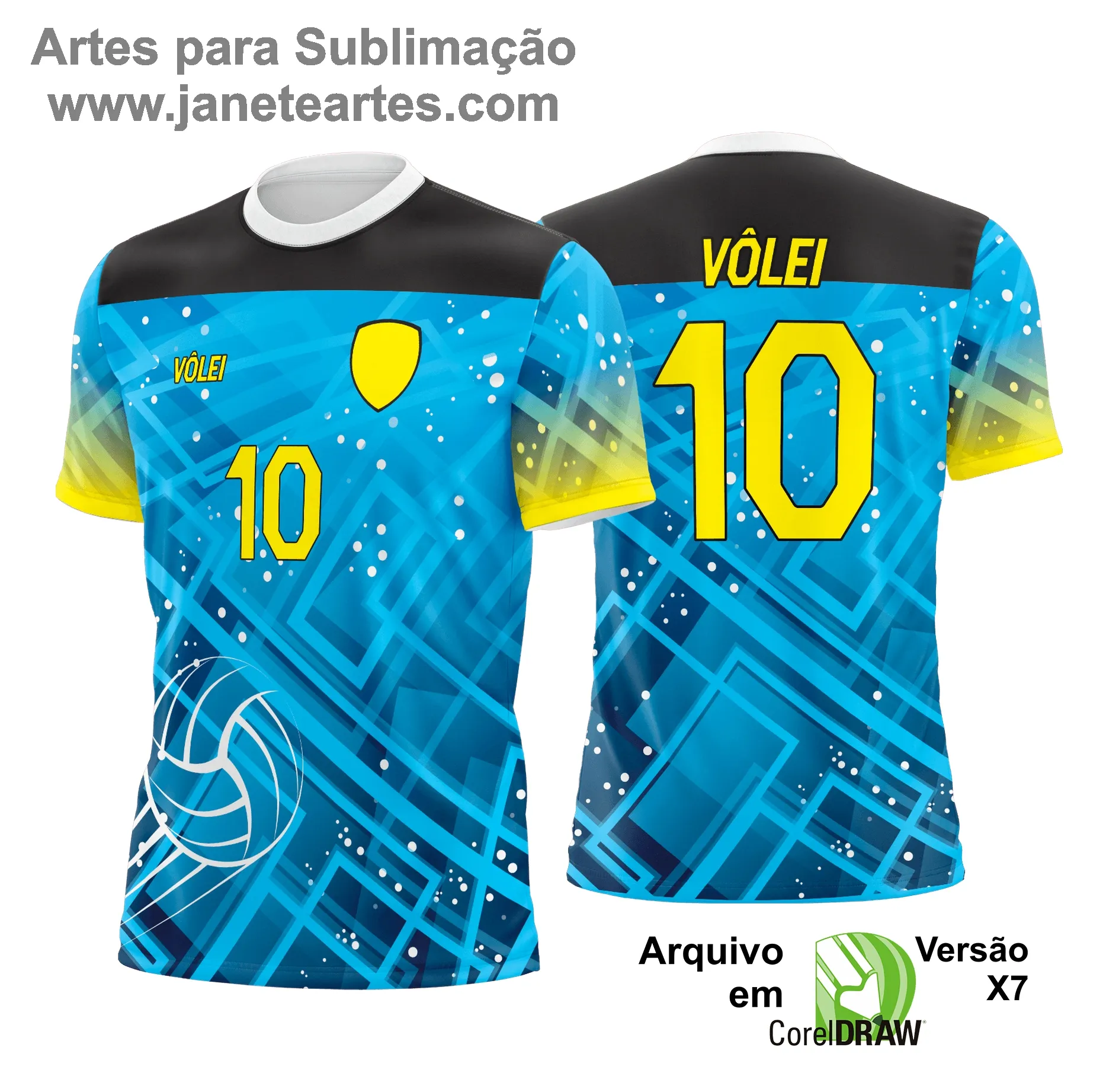 Arte Vetor Camisa de Vôlei - Estampa Camisa de Vôlei