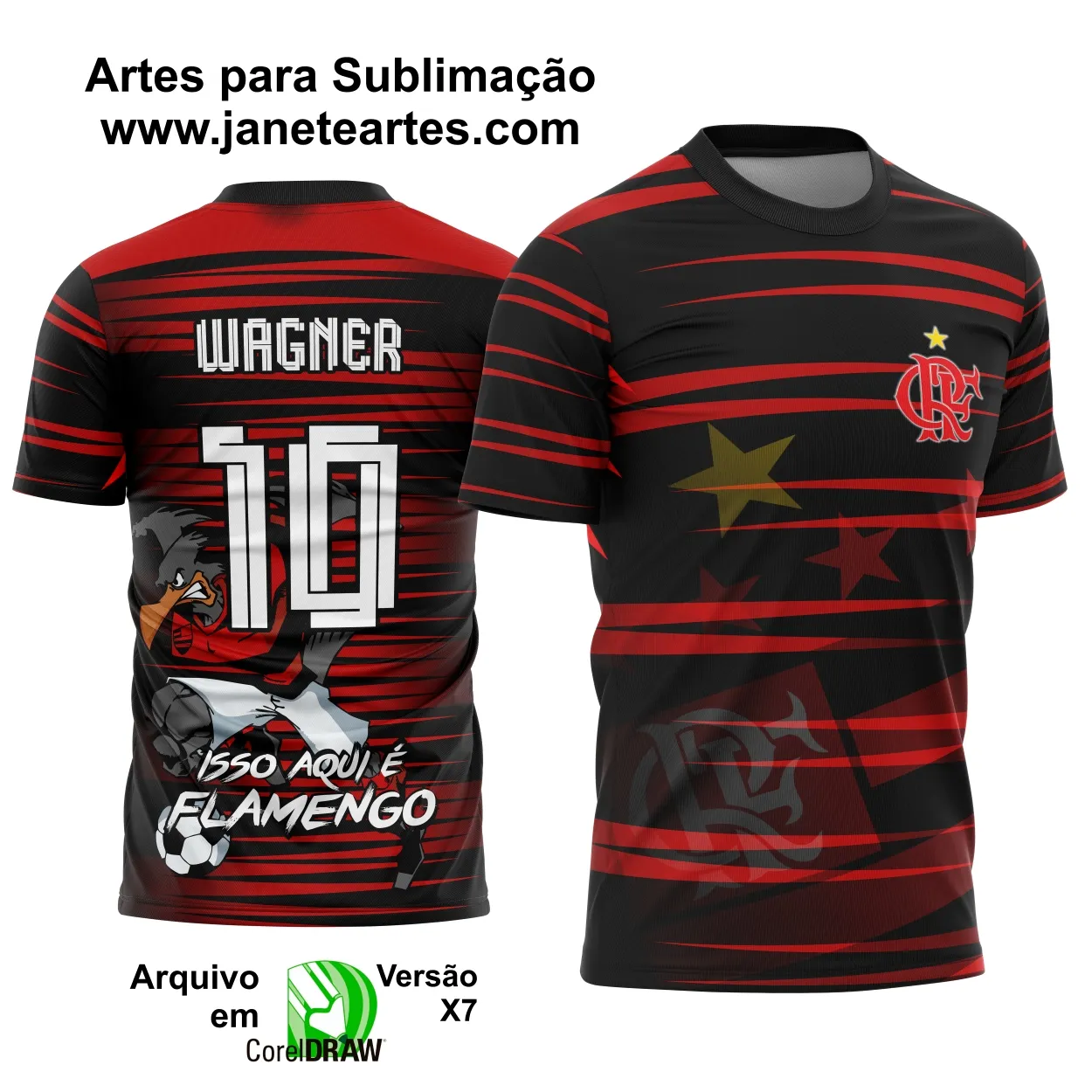 Arte Vetor Camisa do Flamengo Personalizada