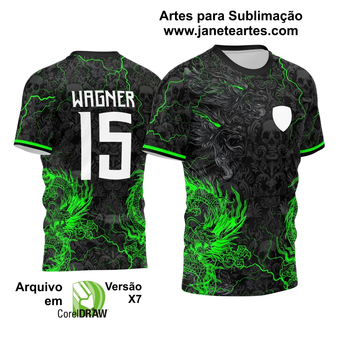 Arte Vetor Camisa para InterClasse Dragões e Raios 2024 Verde