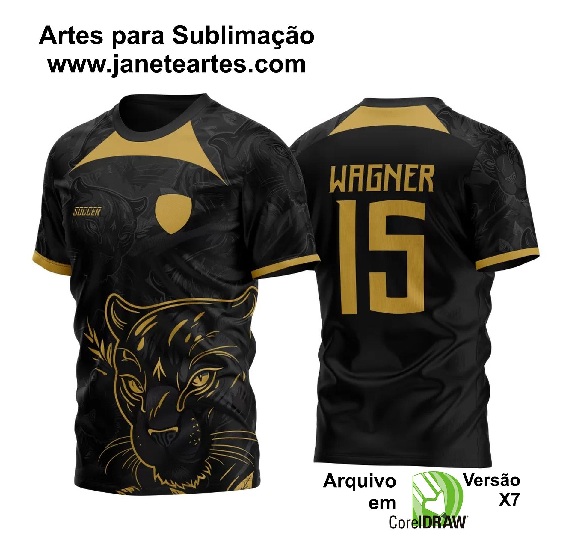 Arte Vetor Camisa para InterClasse Pantera Negra Traços Dourados 2023 Novo