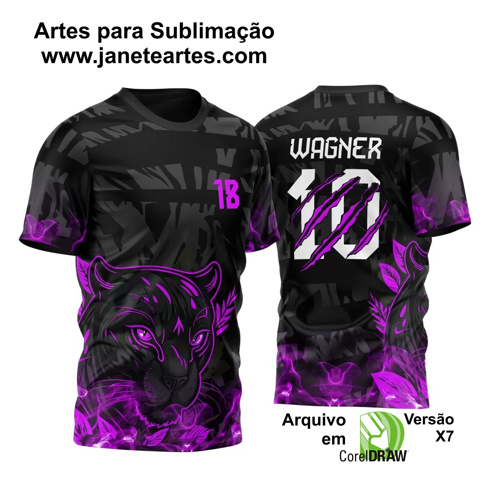 Arte Vetor Camisa para InterClasse Pantera Negra Traços Rosa e Garras 2023