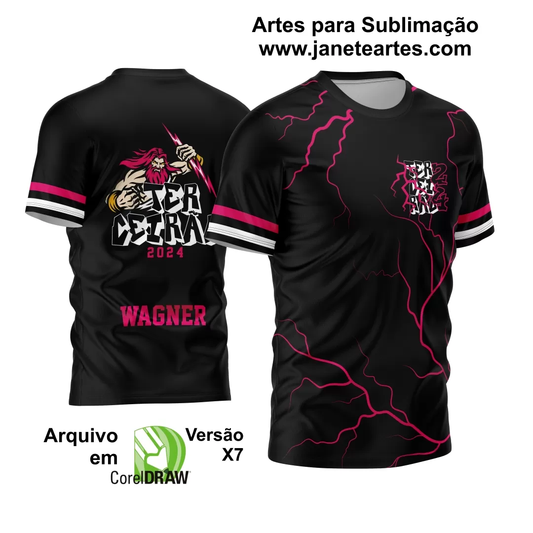 Arte Vetor Estampa Camisa TERCEIRÃO Zeus Raios 2024 Modelo 05