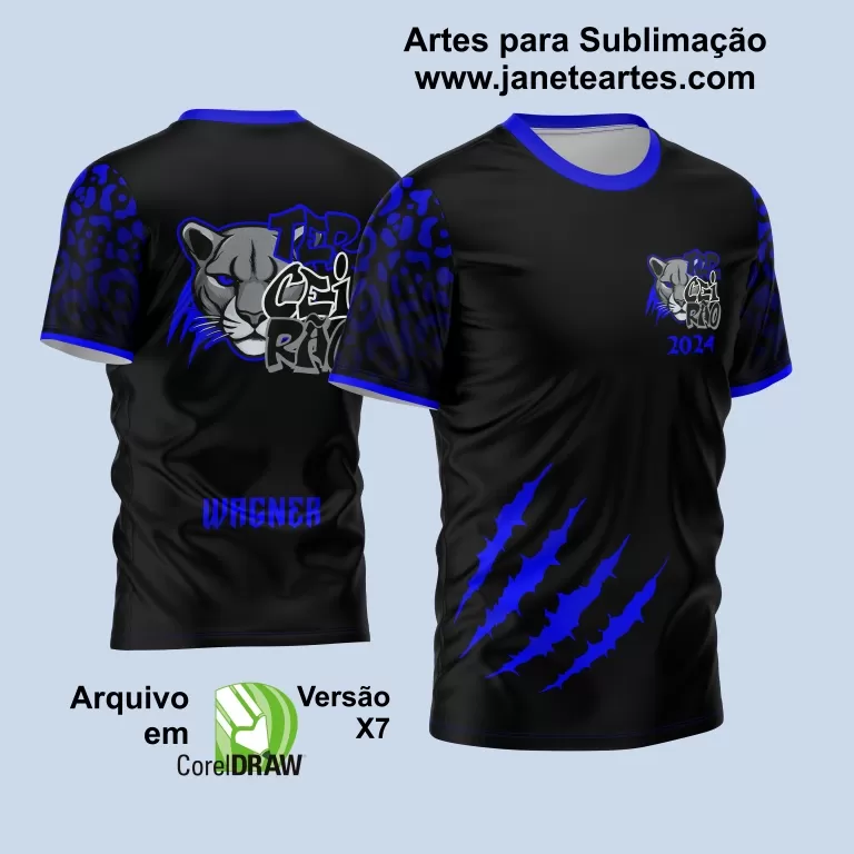 Arte Vetor Estampa Camisa Terceirão 2024 - Pantera Negra Modelo 01