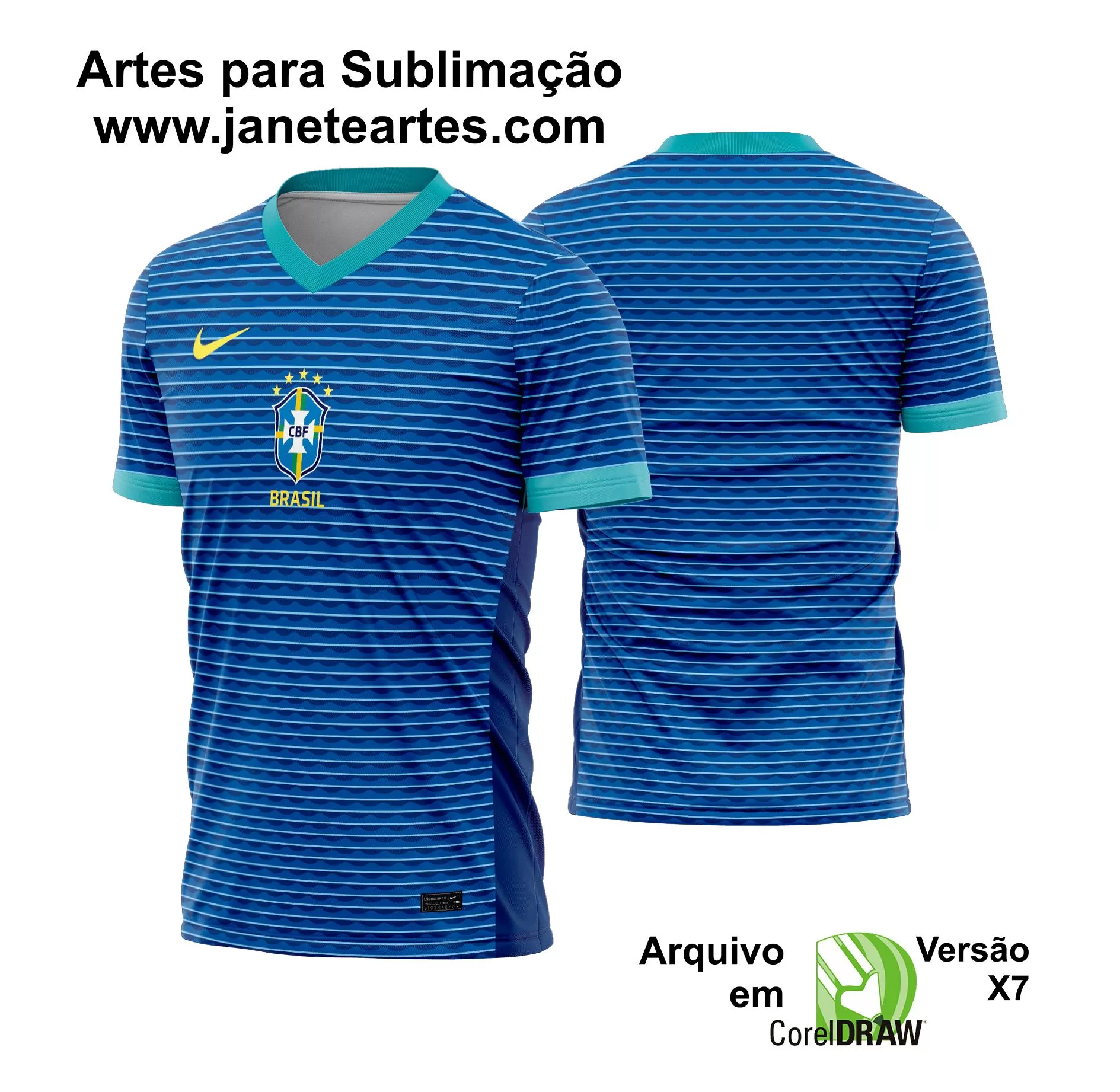 Arte Vetor Estampa Template Camisa Brasil Reserva 2024 - 2025