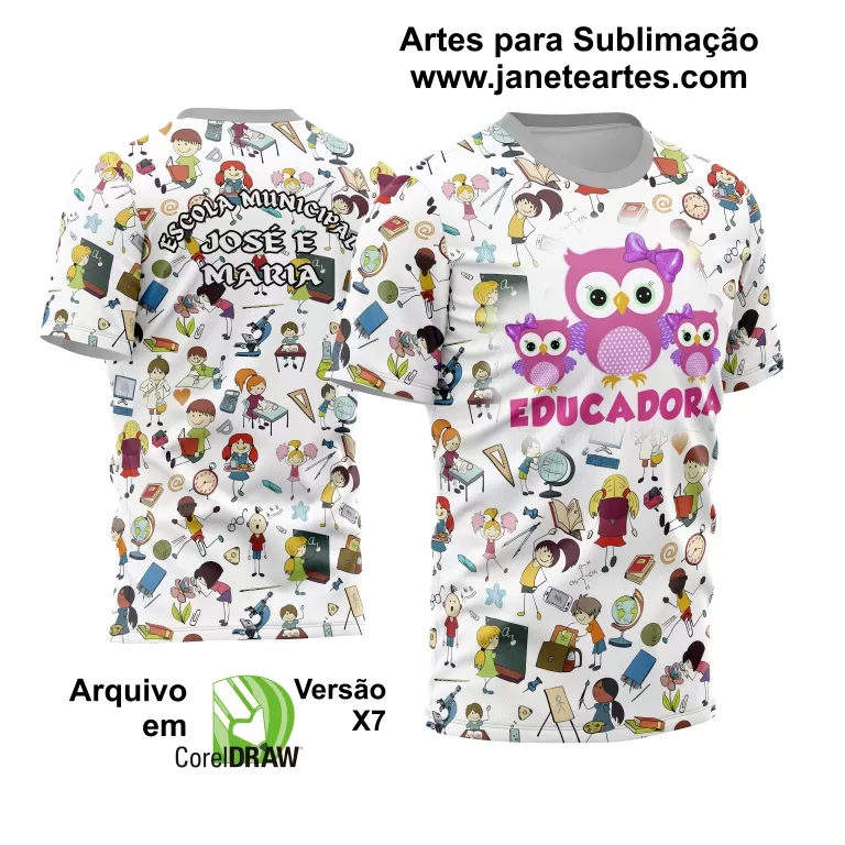 Arte Vetor Estampa Template Camisa Professora - Professor 2024 Modelo 23