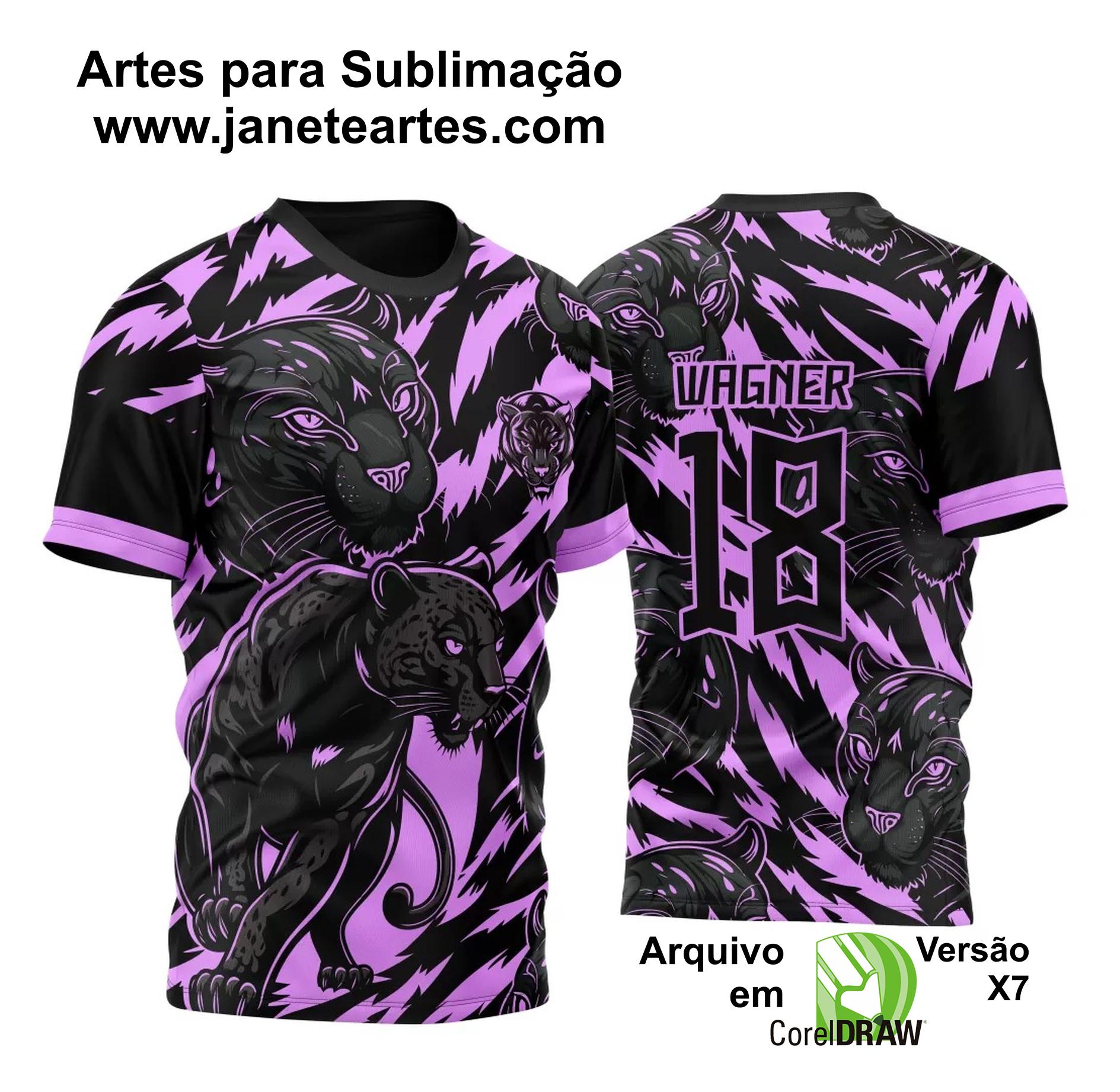 Arte Vetor Template Camisa de InterClasse Pantera Negra Fundo Tigre 2023 Rosa