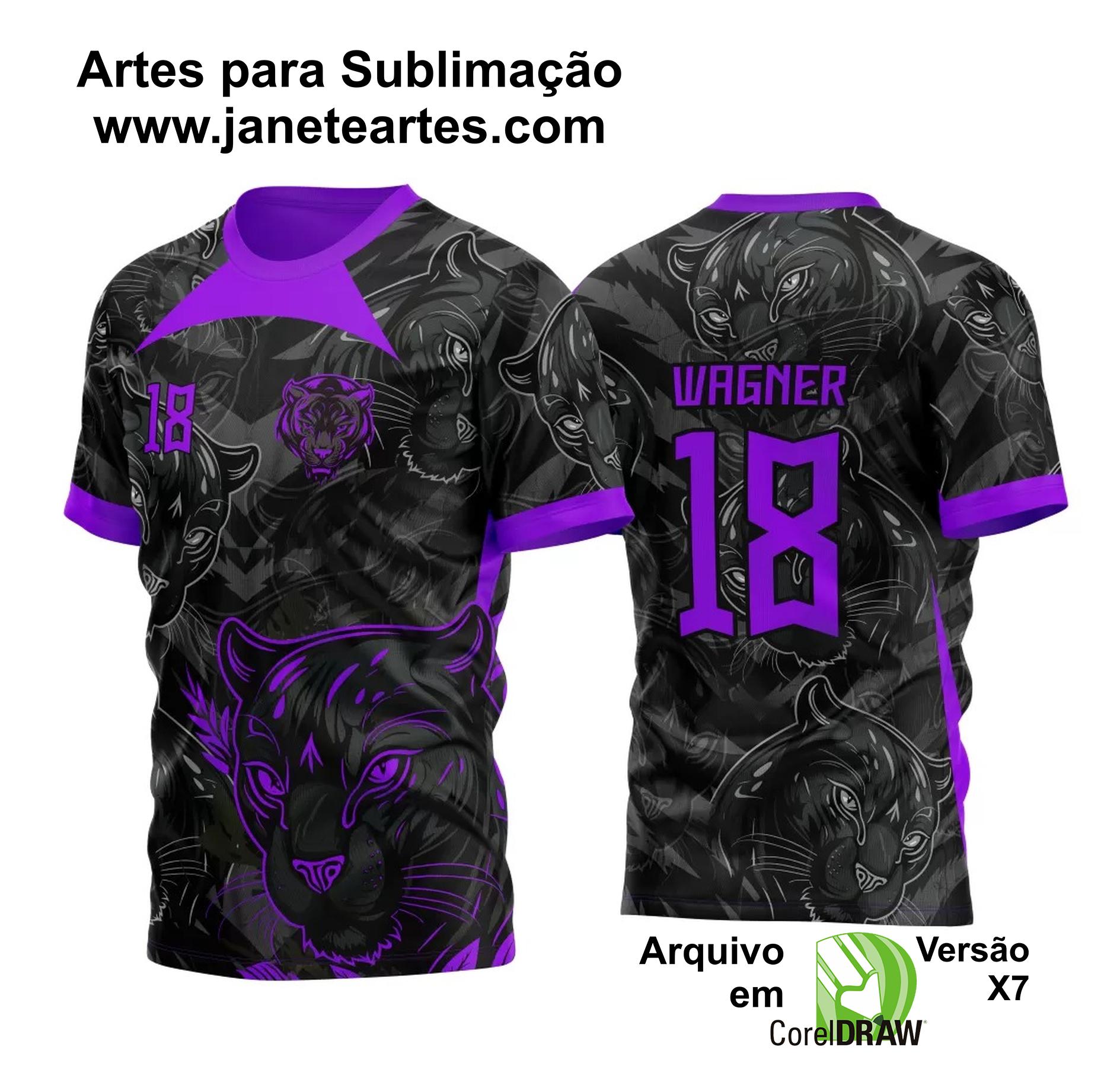 Arte Vetor Template Camisa para InterClasse Pantera Negra Padrão 2023 Roxa