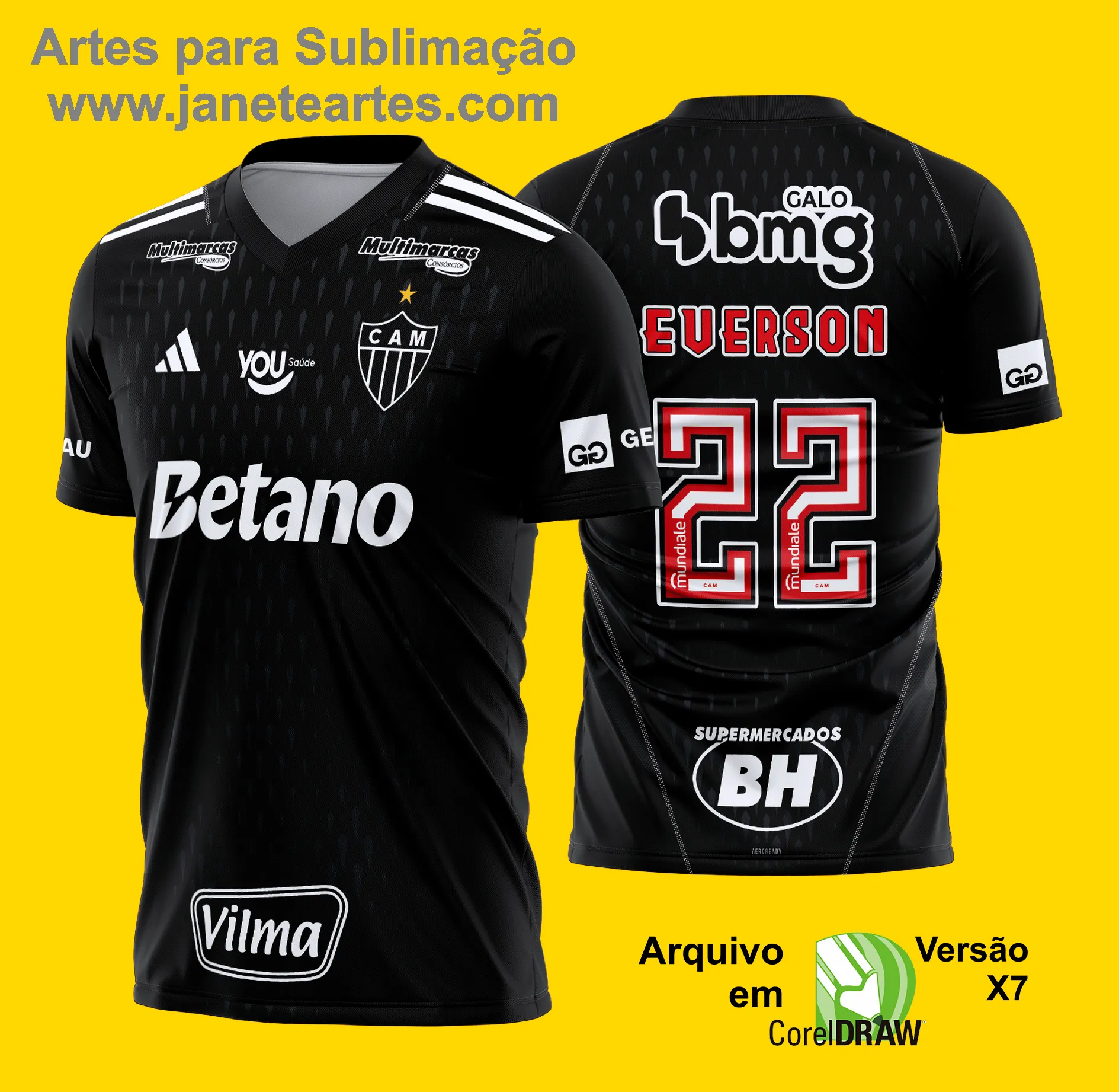 Arte Vetor Camisa Atlético Mineiro Terceira 2024 - 2025