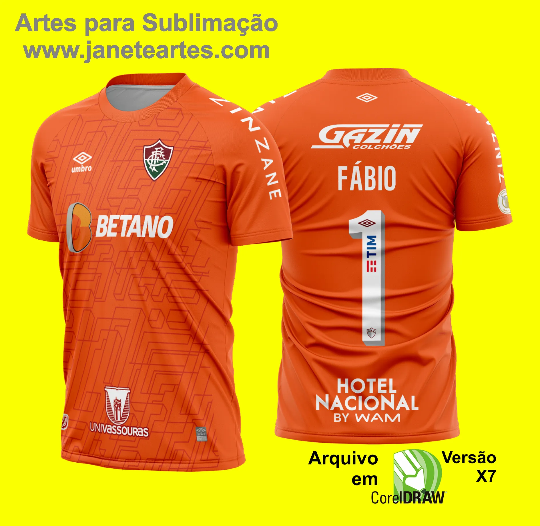 Uniforme de futebol personalizado, projetado para times amadores ou profissionais, com design moderno e arrojado. Apresenta uma combinação de cores contrastantes, logotipo ou escudo do time em destaque no peito, e detalhes gráficos na frente e nas mangas. Na parte traseira, há espaço para personalização com nome e número do jogador, garantindo identidade ao time. Ideal para jogos oficiais, amistosos ou competições, oferecendo estilo e funcionalidade.