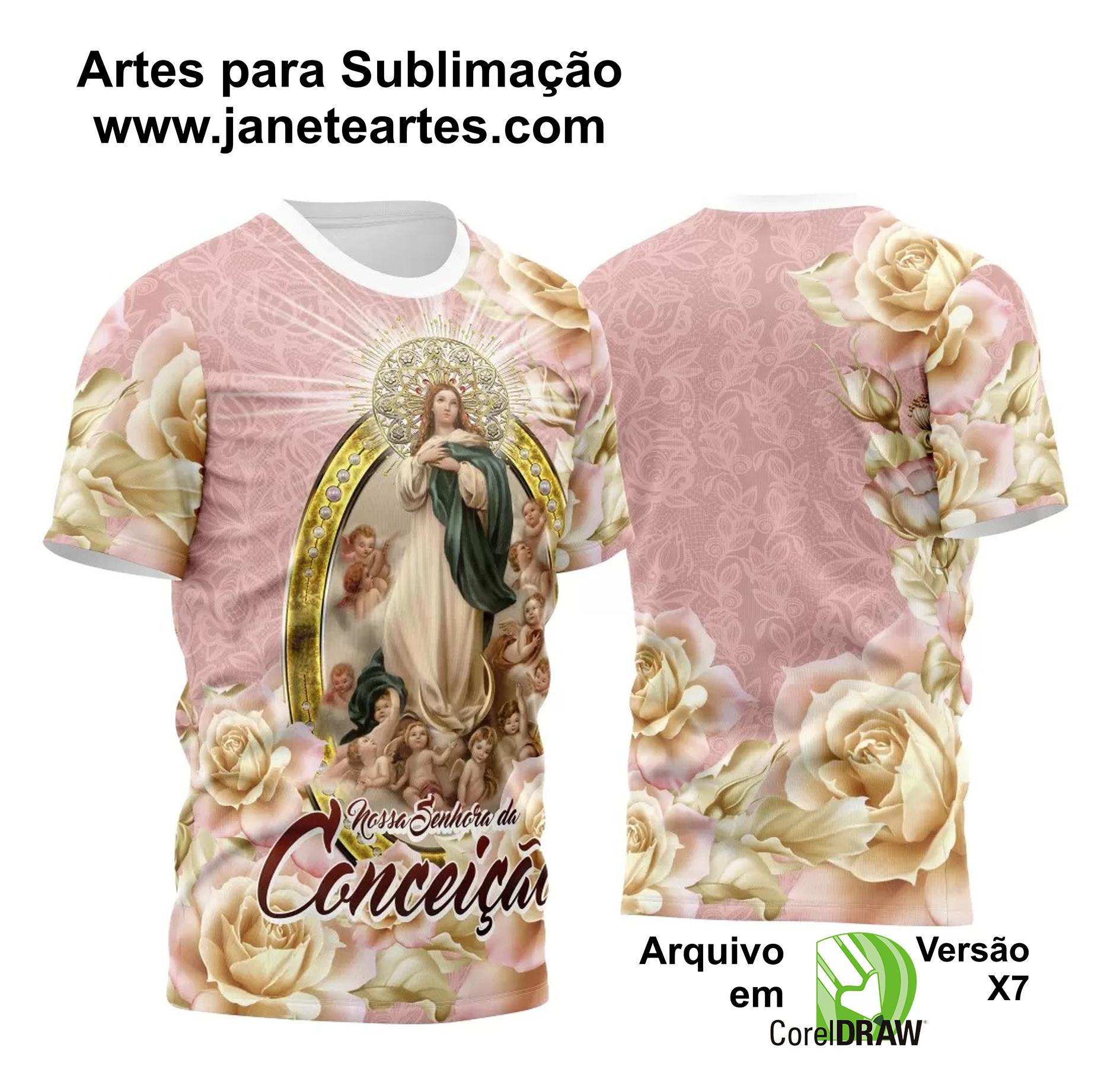 Camisa Nossa Senhora Imaculada Conceição Sublimação Vetor Desenho M3