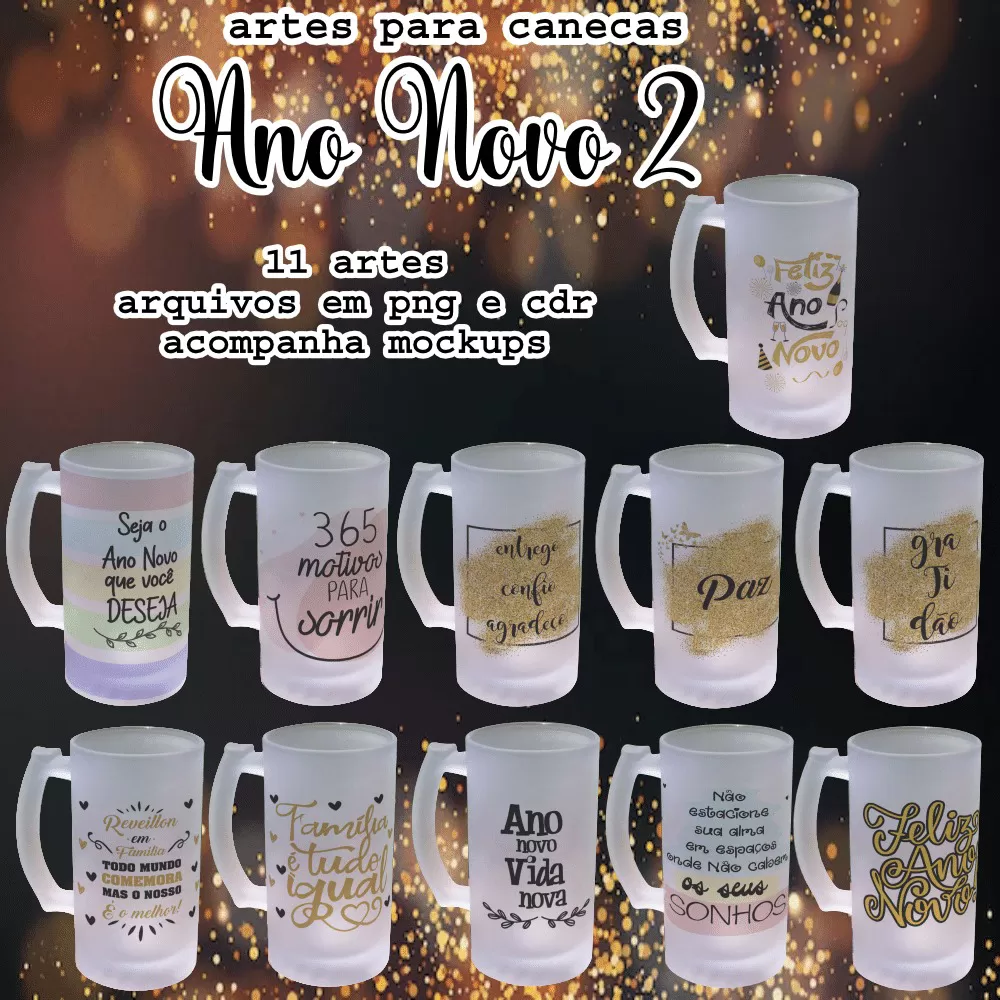 ESTAMPAS ANO NOVO 2 CANECA DE CHOPE Vol 2