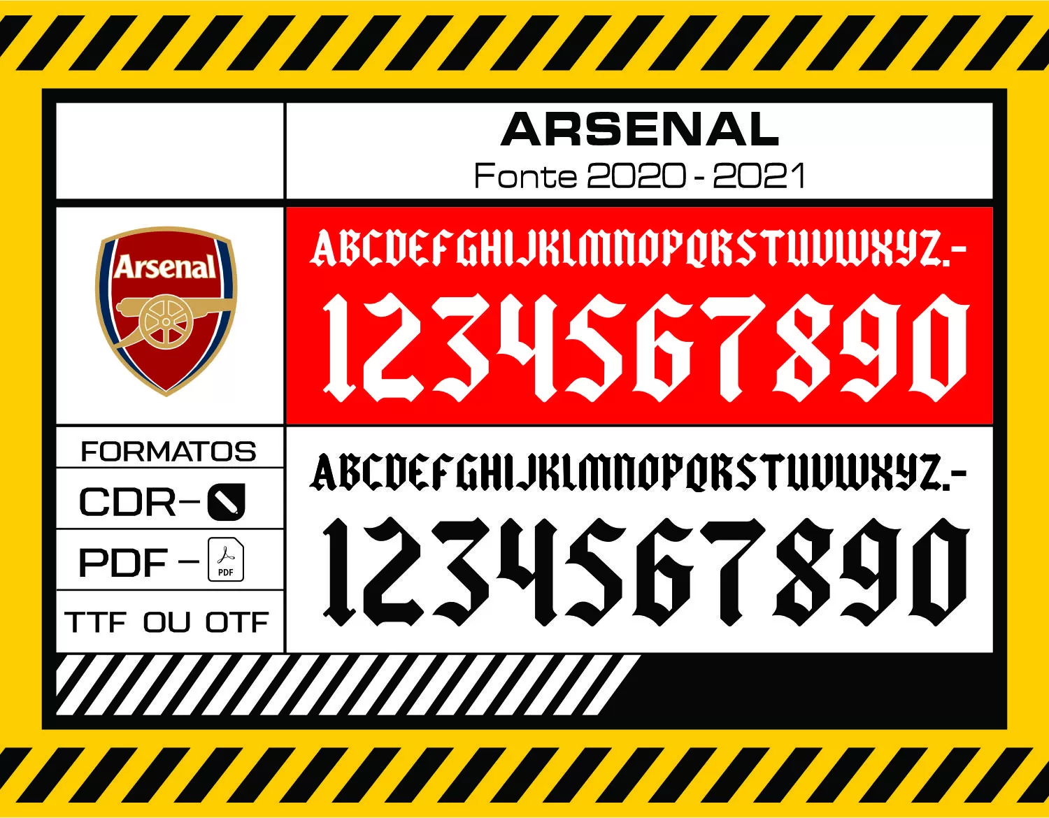 Fonte Arsenal 2020 - 2021 - TTF - CDR - PDF