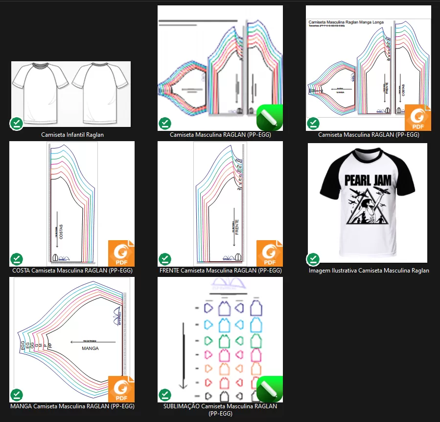 Molde de Costura Para Imprimir Camiseta - 29 - Camiseta Raglan (PP-EGG) ok