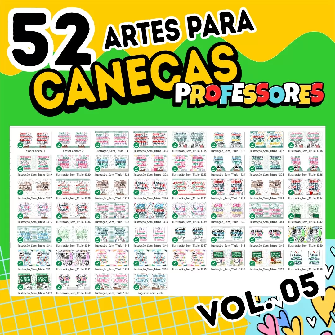 kit 52 Artes Pack Avulso Artes CANECAS Professores 2023 Vol 5