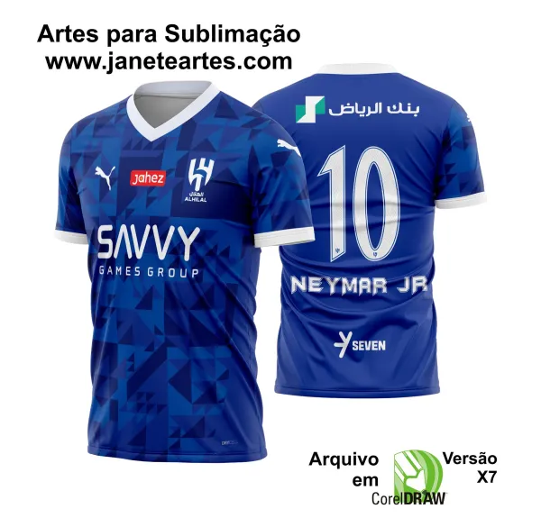  Arte Vetor Camisa Al-Hilal Titular 2024 - 2025