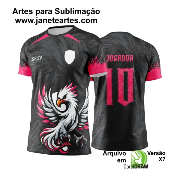  Arte Vetor Camisa Interclasse Fênix Preto e Branca - Jogos Internos 2024 - 2025