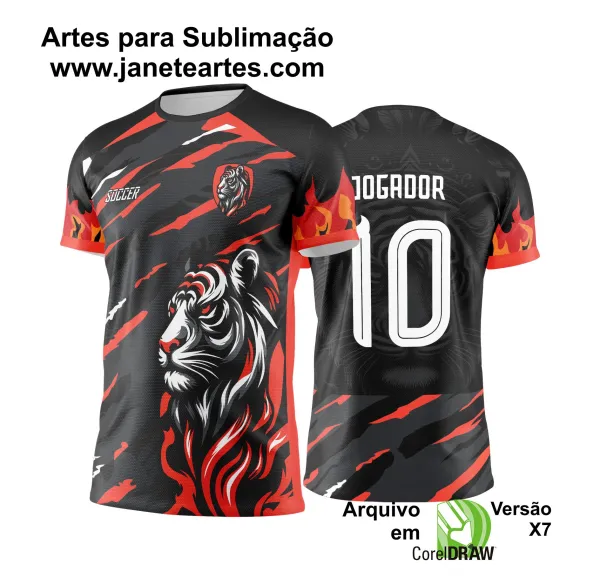  Arte Vetor Camisa Interclasse TIGRE Preto com Laranja - Jogos Internos 2024 - 2025