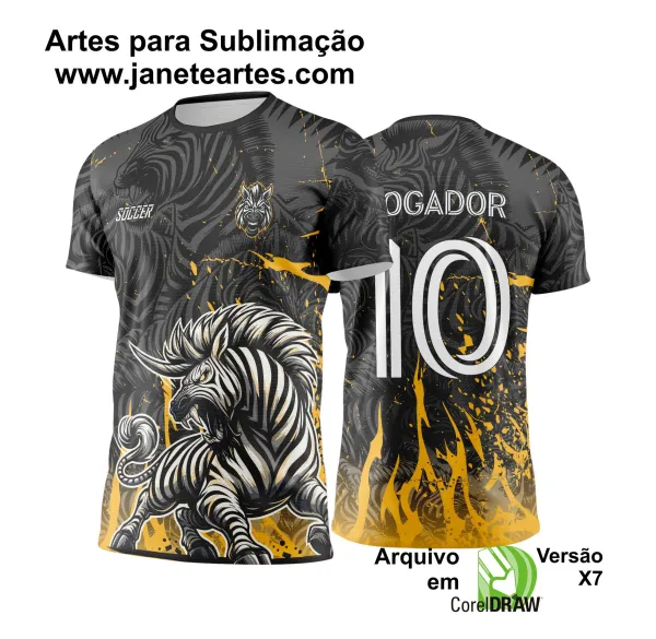  Arte Vetor Camisa Interclasse Zebra Preto com Amarelo - Jogos Internos 2024 - 2025