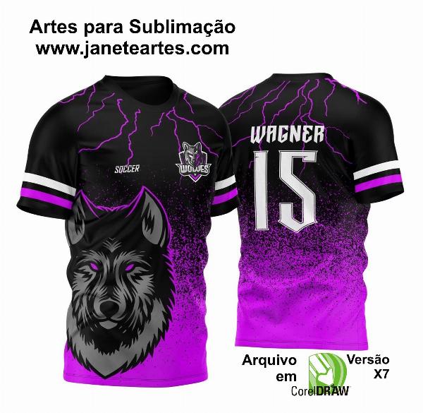  Arte Vetor Camisa para InterClasse Lobo Particulas Ataque 2023 Rosa