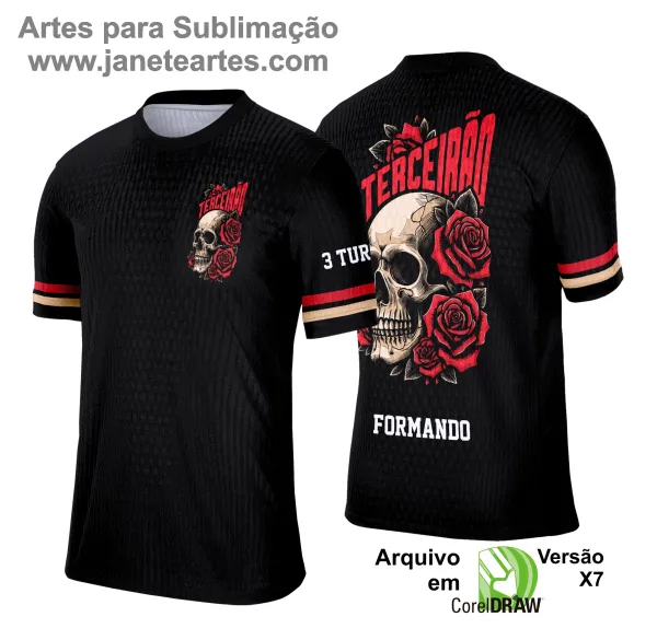 Camisa Terceirão - Arte Vetor - Caveira