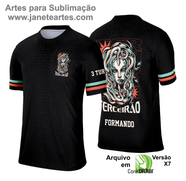  Camisa Terceirão - Arte Vetor - Medusa Grega