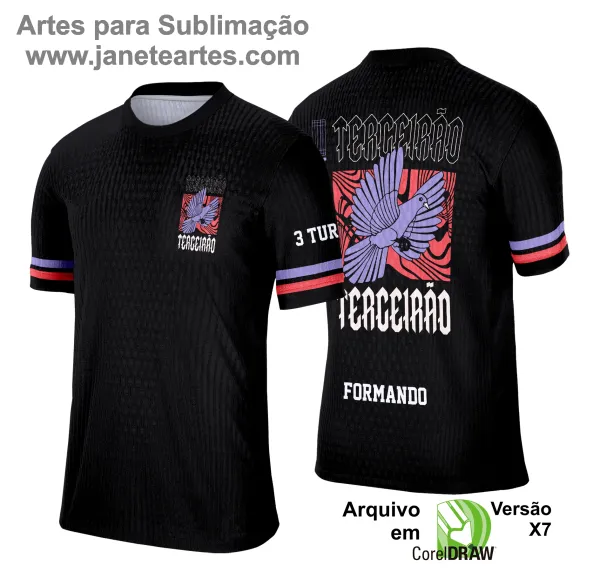  Camisa Terceirão - Arte Vetor - Pássaro