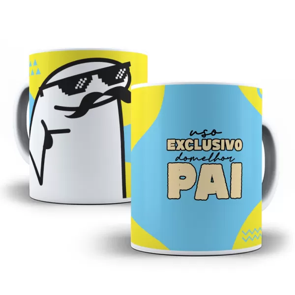 19 Artes Caneca Flork Dia dos Pais Editável Corel Draw + Png 2023 Alta Qualidade