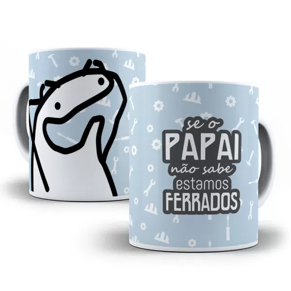 19 Artes Caneca Flork Dia dos Pais Editável Corel Draw + Png 2023 Alta Qualidade