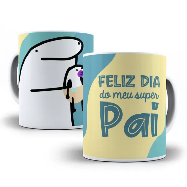 19 Artes Caneca Flork Dia dos Pais Editável Corel Draw + Png 2023 Alta Qualidade