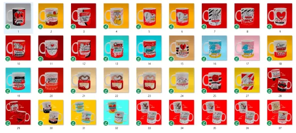 40 Artes para Caneca Dia dos Namorados + Pack