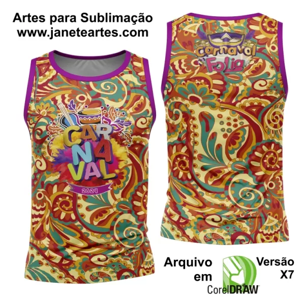 Arte Camisa Bloco Abadá Sublimação Carnaval 2024 - Modelo 107