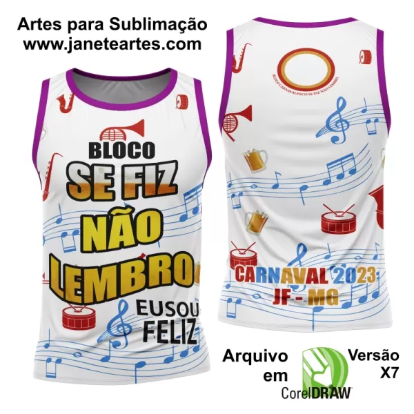 Arte Camisa Bloco Abadá Sublimação Carnaval 2024 - Modelo 114