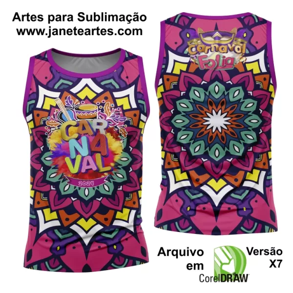 Arte Camisa Bloco Abadá Sublimação Carnaval 2024 - Modelo 126