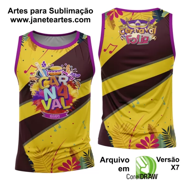 Arte Camisa Bloco Abadá Sublimação Carnaval 2024 - Modelo 136