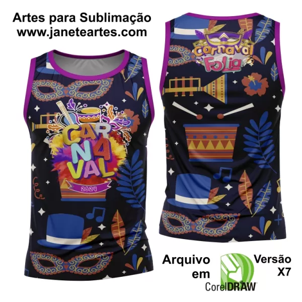 Arte Camisa Bloco Abadá Sublimação Carnaval 2024 - Modelo 138