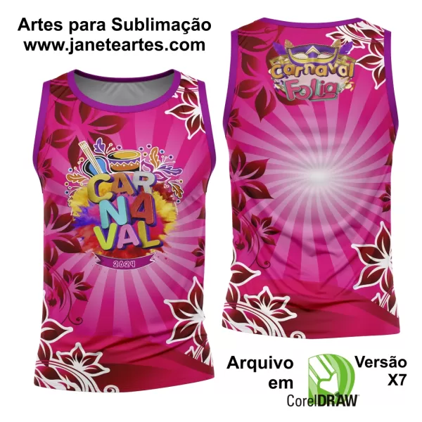 Arte Camisa Bloco Abadá Sublimação Carnaval 2024 - Modelo 42
