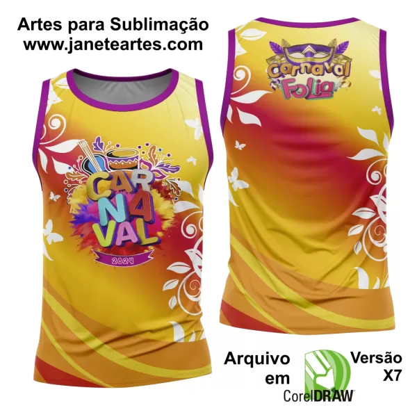 Arte Camisa Bloco Abadá Sublimação Carnaval 2024 - Modelo 45