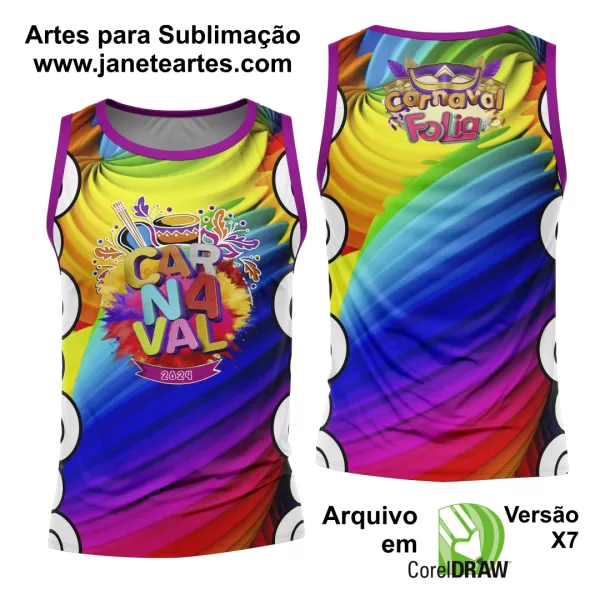 Arte Camisa Bloco Abadá Sublimação Carnaval 2024 - Modelo 48
