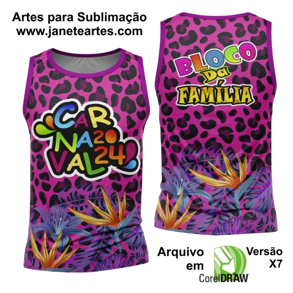 Arte Camisa Bloco Abadá Sublimação Carnaval 2024 - Modelo 51