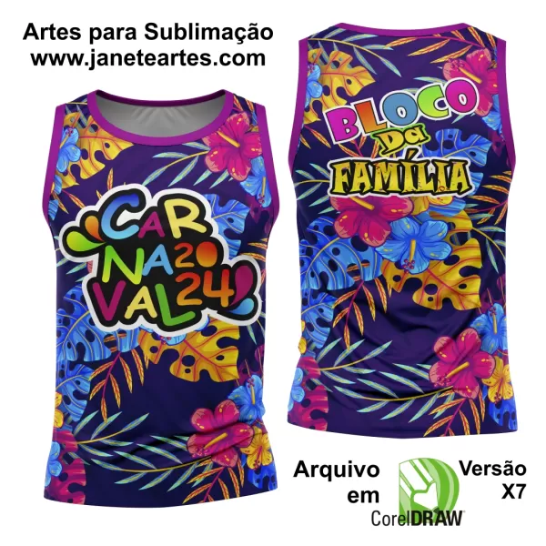 Arte Camisa Bloco Abadá Sublimação Carnaval 2024 - Modelo 55