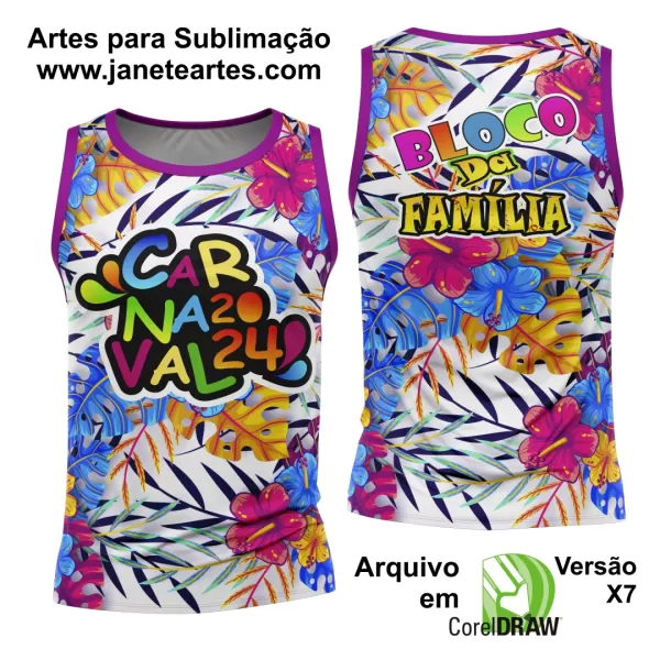 Arte Camisa Bloco Abadá Sublimação Carnaval 2024 - Modelo 56