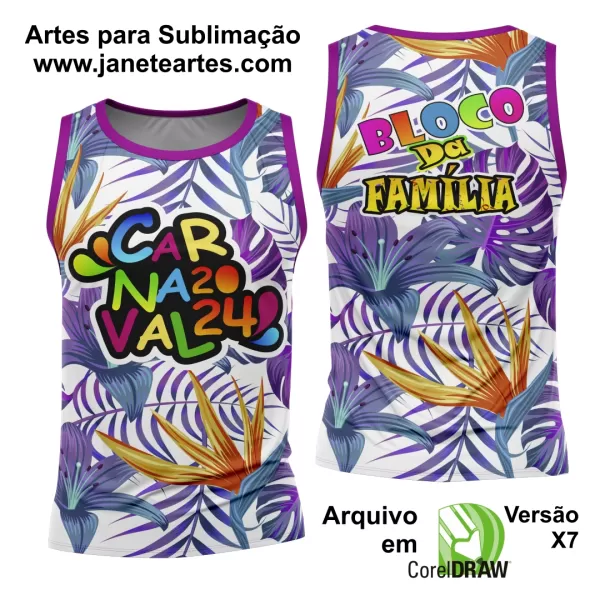 Arte Camisa Bloco Abadá Sublimação Carnaval 2024 - Modelo 58