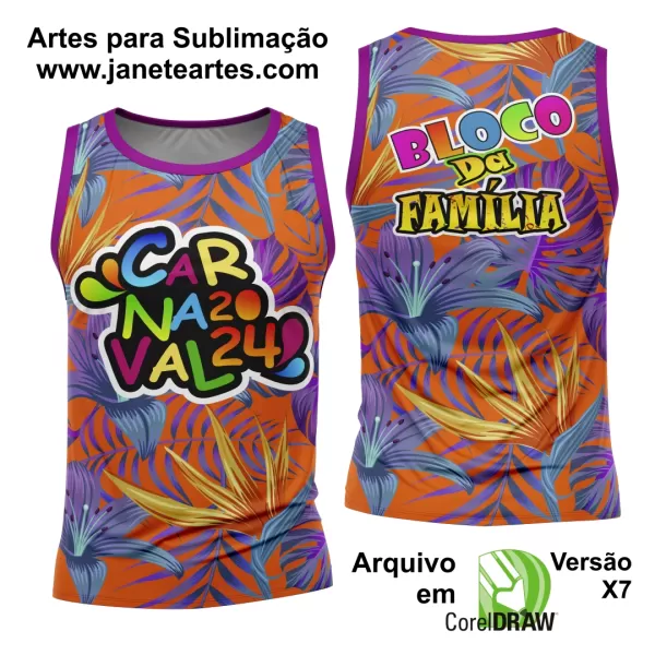 Arte Camisa Bloco Abadá Sublimação Carnaval 2024 - Modelo 60
