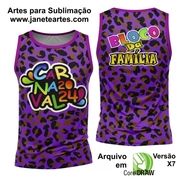 Arte Camisa Bloco Abadá Sublimação Carnaval 2024 - Modelo 63